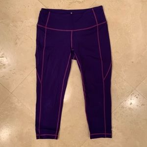Purple Athleta crop leggings, size S